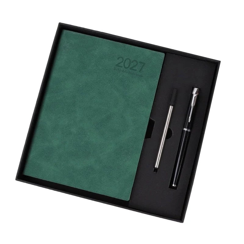 📔50% OFF NOW! 2027 Minimalist Daily Planner Notebook‑ 365‑Day Layout Journal, Lay‑Flat Binding Ink‑Proof Paper PU Cover Agenda for Time Management