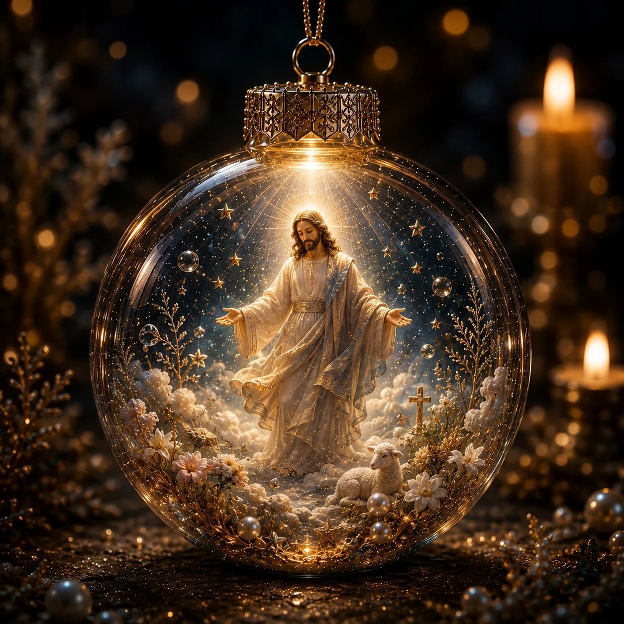 🔥🎁⏳ Last Day 49% OFF – ✝️ Illuminated 3D Christian Faith Ornament Collection | Clear Globe with Sacred Figures, Warm Golden Glow & 8 Meaningful Designs ✨
