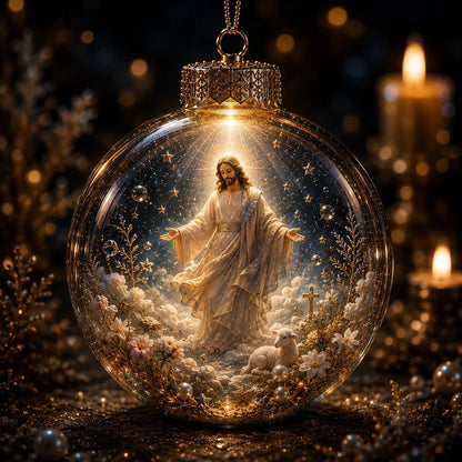 🔥🎁⏳ Last Day 49% OFF – ✝️ Illuminated 3D Christian Faith Ornament Collection | Clear Globe with Sacred Figures, Warm Golden Glow & 8 Meaningful Designs ✨