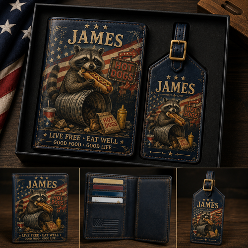 Personalised Men’s Passport Cover and Luggage Tag Set — The Perfect Gift for Him