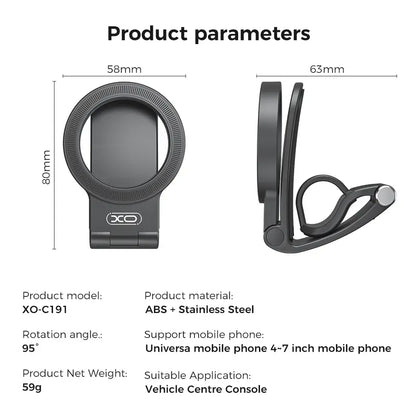 Strong Magnetic Car Phone Mount – 360° Adjustable Dashboard & Windshield Holder
