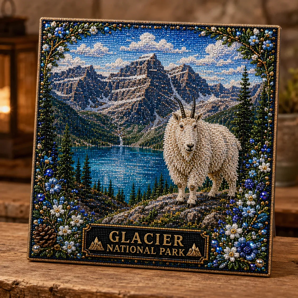 🏔️🌲 Premium 3D Pearl National Parks Wall Art Kit | Luxury Flocked Canvas with Scratch-Resistant Non-Fading Pearl Beads DIY Nature Decor ✨