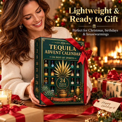 24-Day Mini Tequila Bottle Advent Blind Box for Holiday Celebration, Bar Table Decor, Collector Gift & Family Countdown