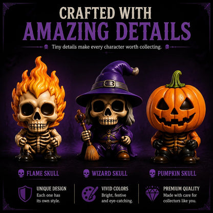 2026 Skull Halloween Advent Calendar | 24 Unique Collectible Skull Characters with Vampire, Pirate, Wizard & Monster Designs 🎃