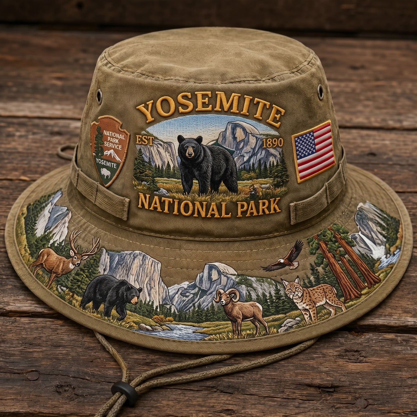 🏞️🐻 -Yosemite National Park Adventure Boonie Hat– Carry the Spirit of the Wild