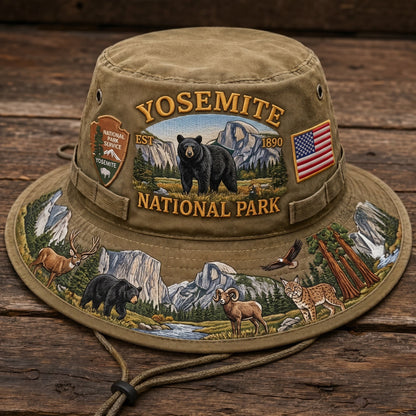🏞️🐻 -Yosemite National Park Adventure Boonie Hat– Carry the Spirit of the Wild