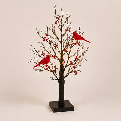 🎉✨ 2026 Vintage Glowing Cardinal Tree
