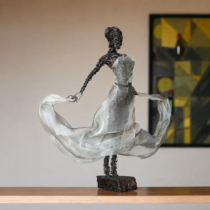 ✨Wire Female Ballet Sculpture | Unique Handcrafted Art Ornament, Elegant Decor for Living Room & Art Lovers