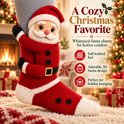🧦3D Hugging Christmas Socks 🎅 Cute Knit Holiday Socks 5 Designs