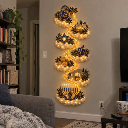 🔥🎁🕎 Hanukkah Festival of Lights Wall Decor Collection – 4 Glowing Designs Celebrating Eight Nights of Light ✨