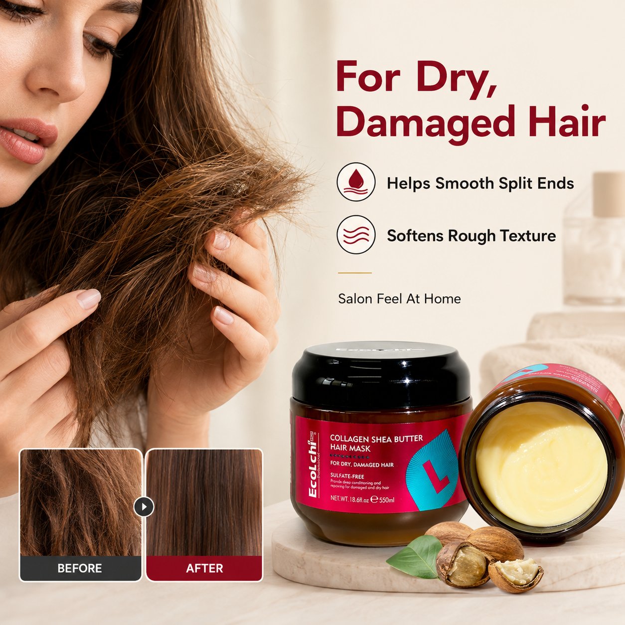 🌿💇‍♀️Collagen Shea Butter Repair Hair Mask