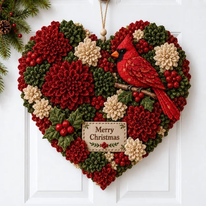 🎄✨Christmas Fabric Flower Door Hanging DIY Kit – Layered Holiday Décor(📦Buy 2 Free Shipping)