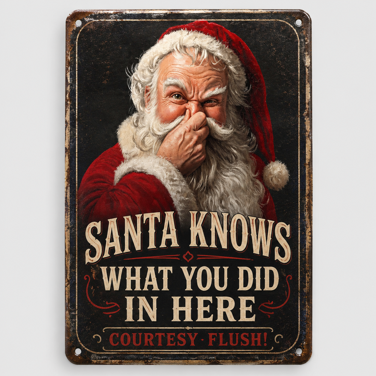 🎅🚽Santa Knows Funny Bathroom Sign