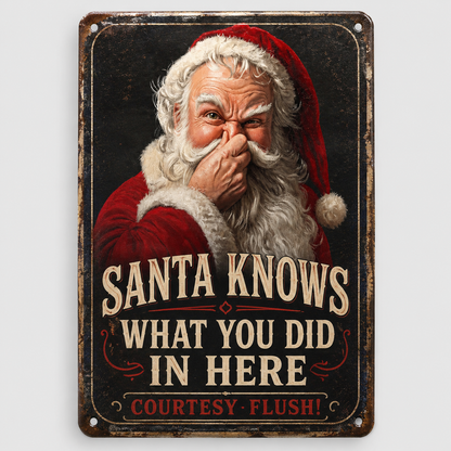 🎅🚽Santa Knows Funny Bathroom Sign