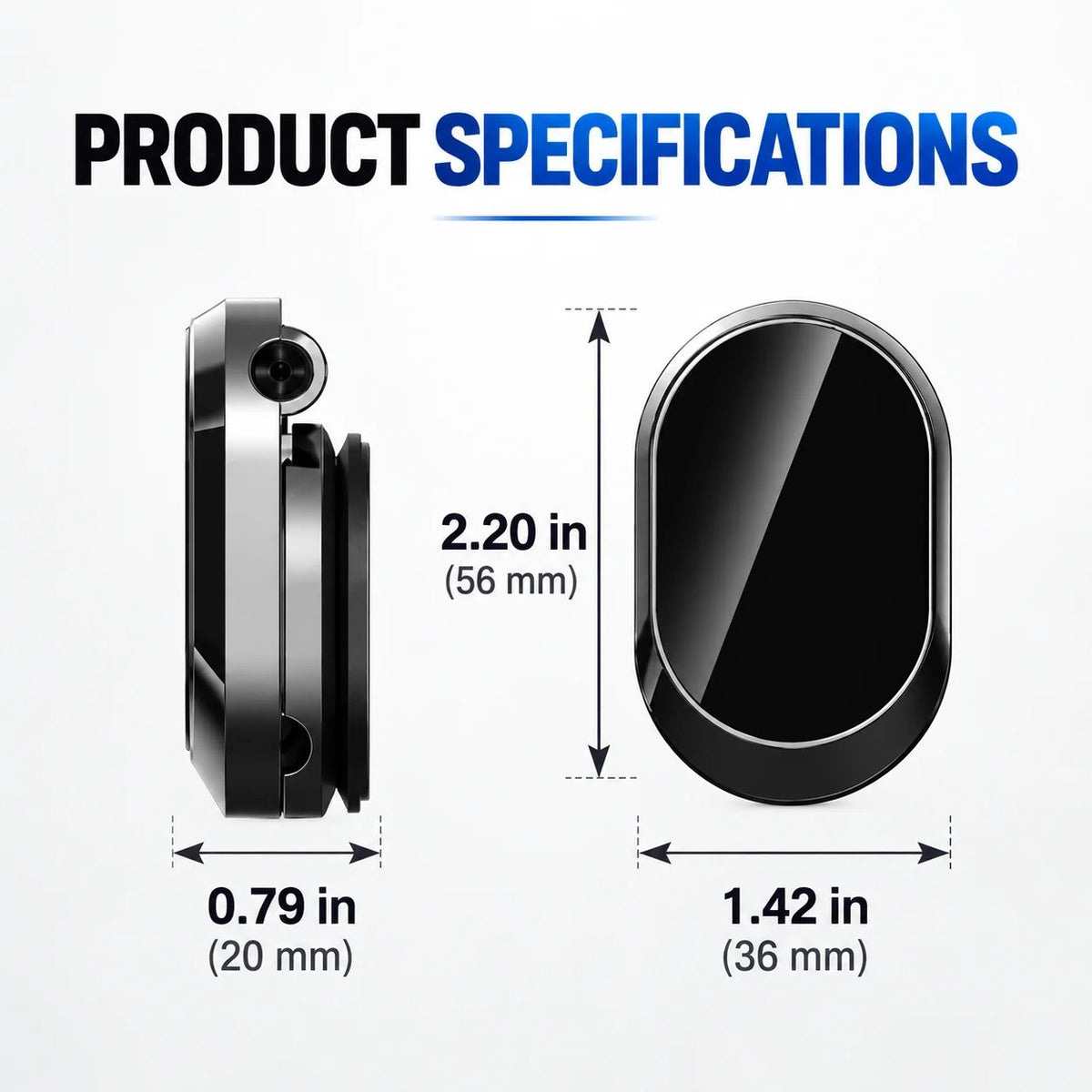 🔄Foldable metal magnetic car phone holder - 360° rotating