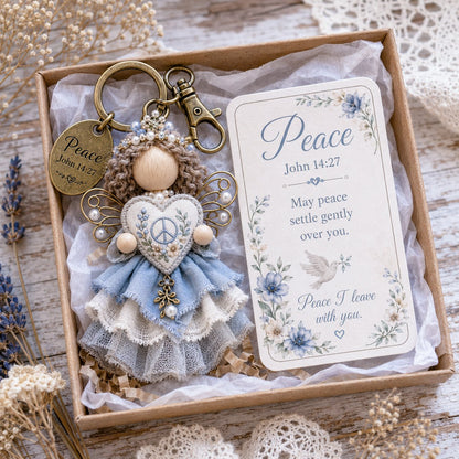 🪽 Faith Angel Keychain Gift Set - A Little Angel of Faith, Comfort & Love💛