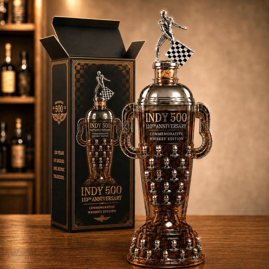 Indy 500 110th Anniversary Borg-Warner Trophy Whiskey Bottle