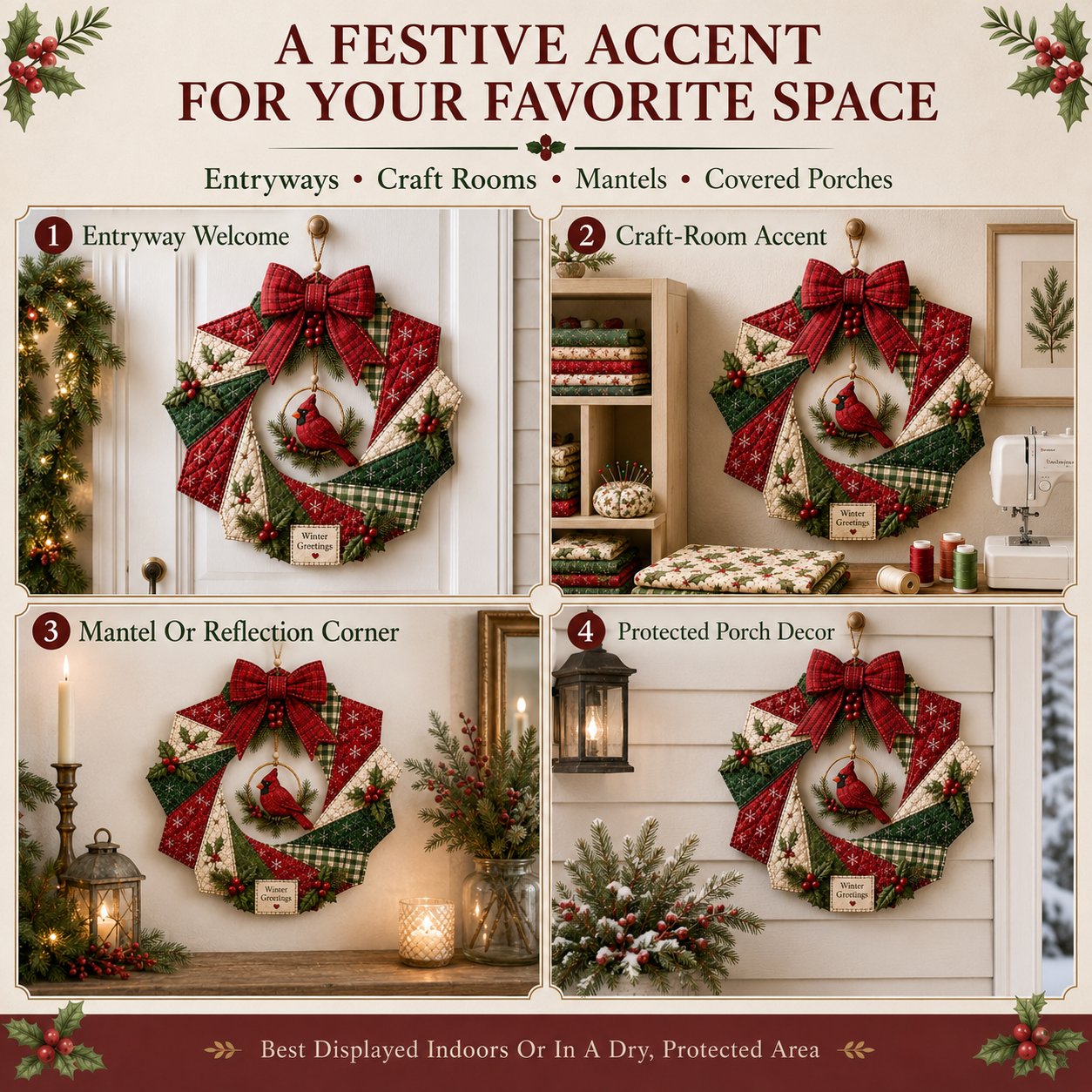 🎄 Christmas Fabric Wreath DIY Kit