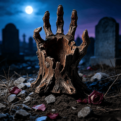 🎃🖐️ Creepy Graveyard Hand Stake – Rustic Halloween Garden & Planter Decor