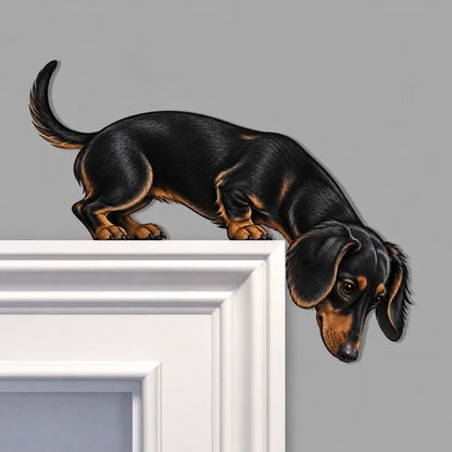 🐶👀 Peeking Pup Doorway Topper – Playful Dog Accent for Pet-Loving Homes