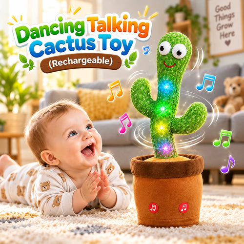 ✨ VIRAL FAVORITE – 50% OFF Today | Rechargeable Dancing Talking Cactus Toy | Singing, Mimicking & LED Light-Up Fun for All Ages