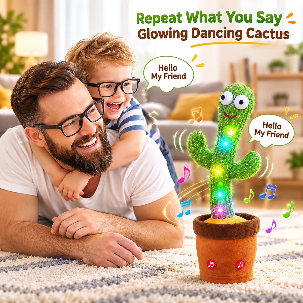 ✨ VIRAL FAVORITE – 50% OFF Today | Rechargeable Dancing Talking Cactus Toy | Singing, Mimicking & LED Light-Up Fun for All Ages