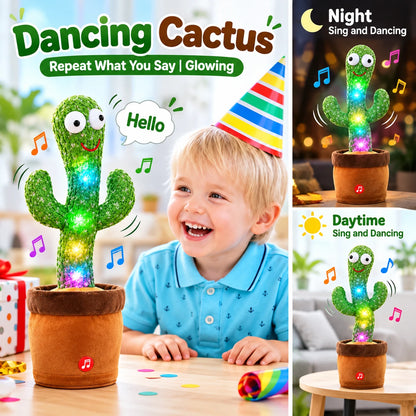 ✨ VIRAL FAVORITE – 50% OFF Today | Rechargeable Dancing Talking Cactus Toy | Singing, Mimicking & LED Light-Up Fun for All Ages