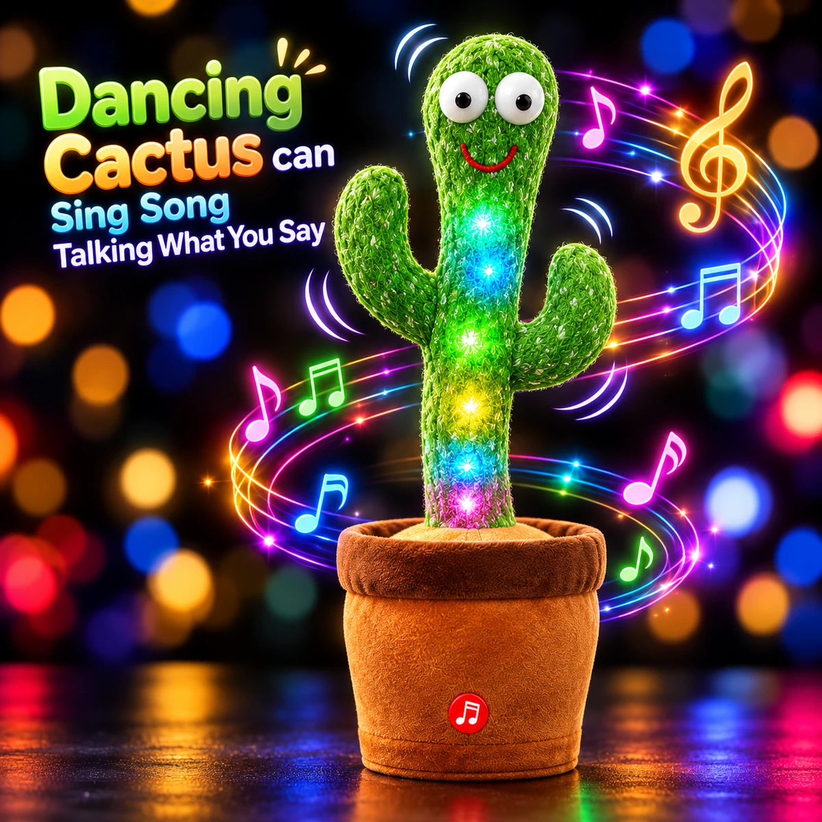 ✨ VIRAL FAVORITE – 50% OFF Today | Rechargeable Dancing Talking Cactus Toy | Singing, Mimicking & LED Light-Up Fun for All Ages