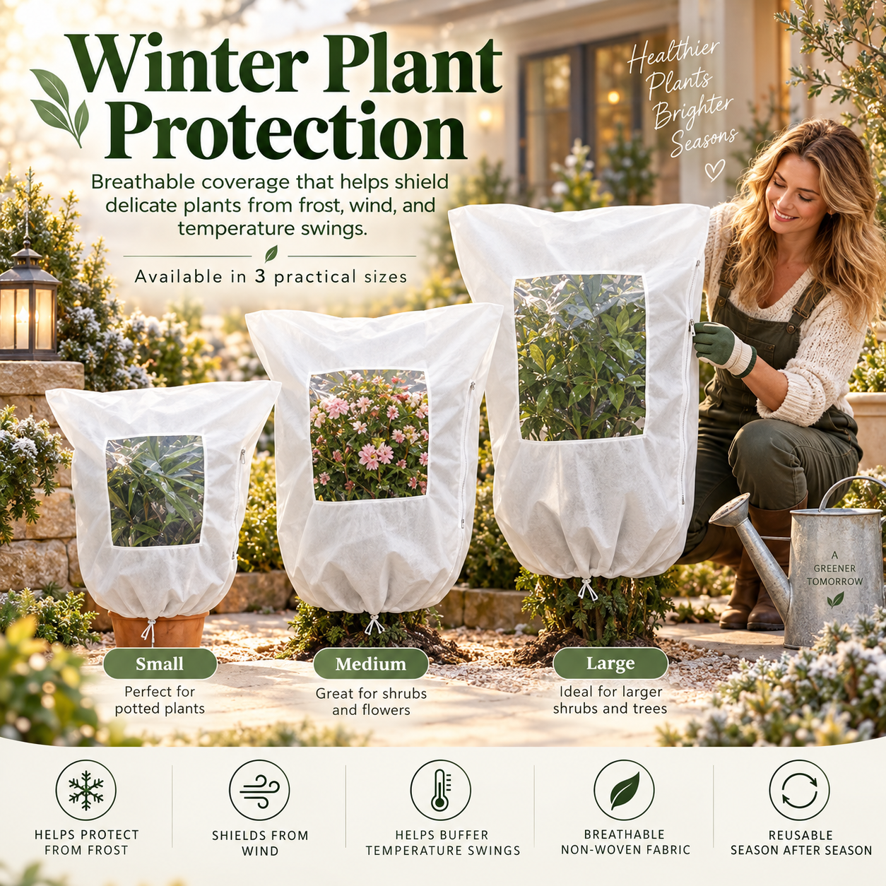 ✨ Plant Frost Cover Nonwoven Reusable Warm Shrubs Blanket