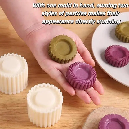 Sunflower & French Lace Round Mooncake Mold Set – Food-Grade Easy Release DIY Pastry Tool