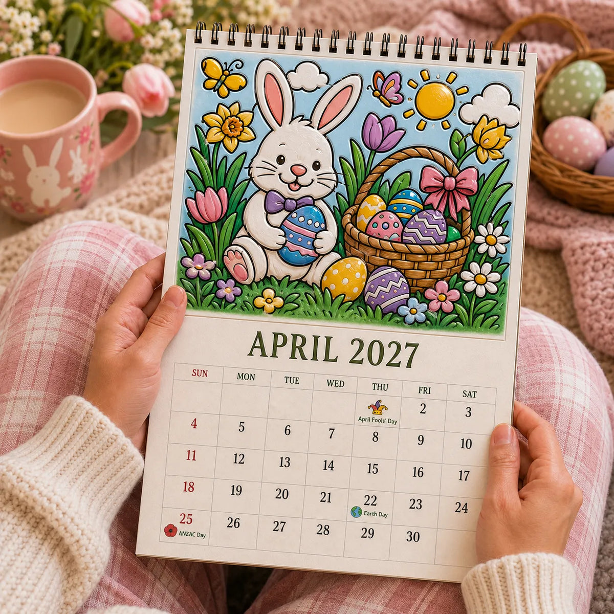 🎨Color The Year 2027: Trace-By-Groove Creative Calendar📅| Seasonal Guided Coloring Wall Calendar With Markers