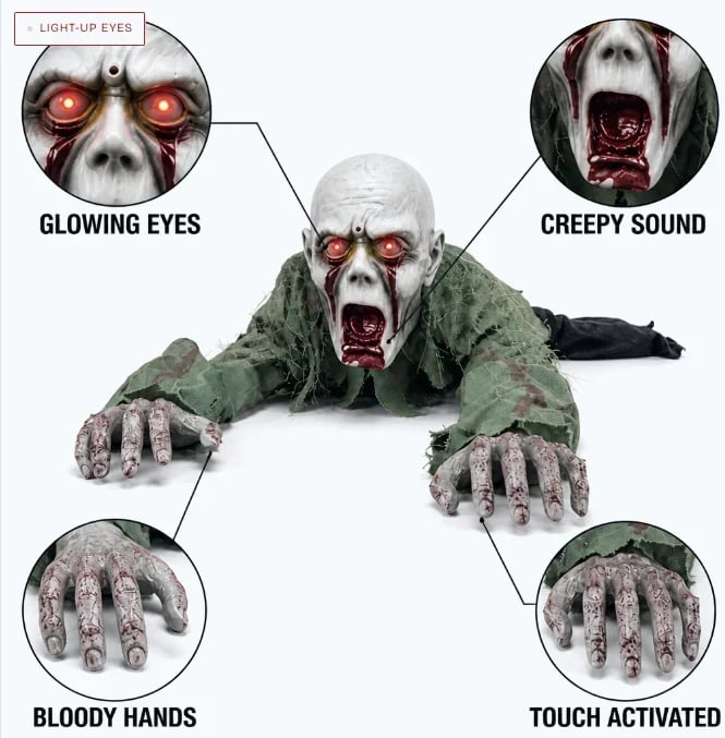 🔥Buy 2 Get 20% OFF🔥🎃 Crawling Halloween Ghoul™ — Glowing Eyes, Creepy Sounds & Real Crawling Action