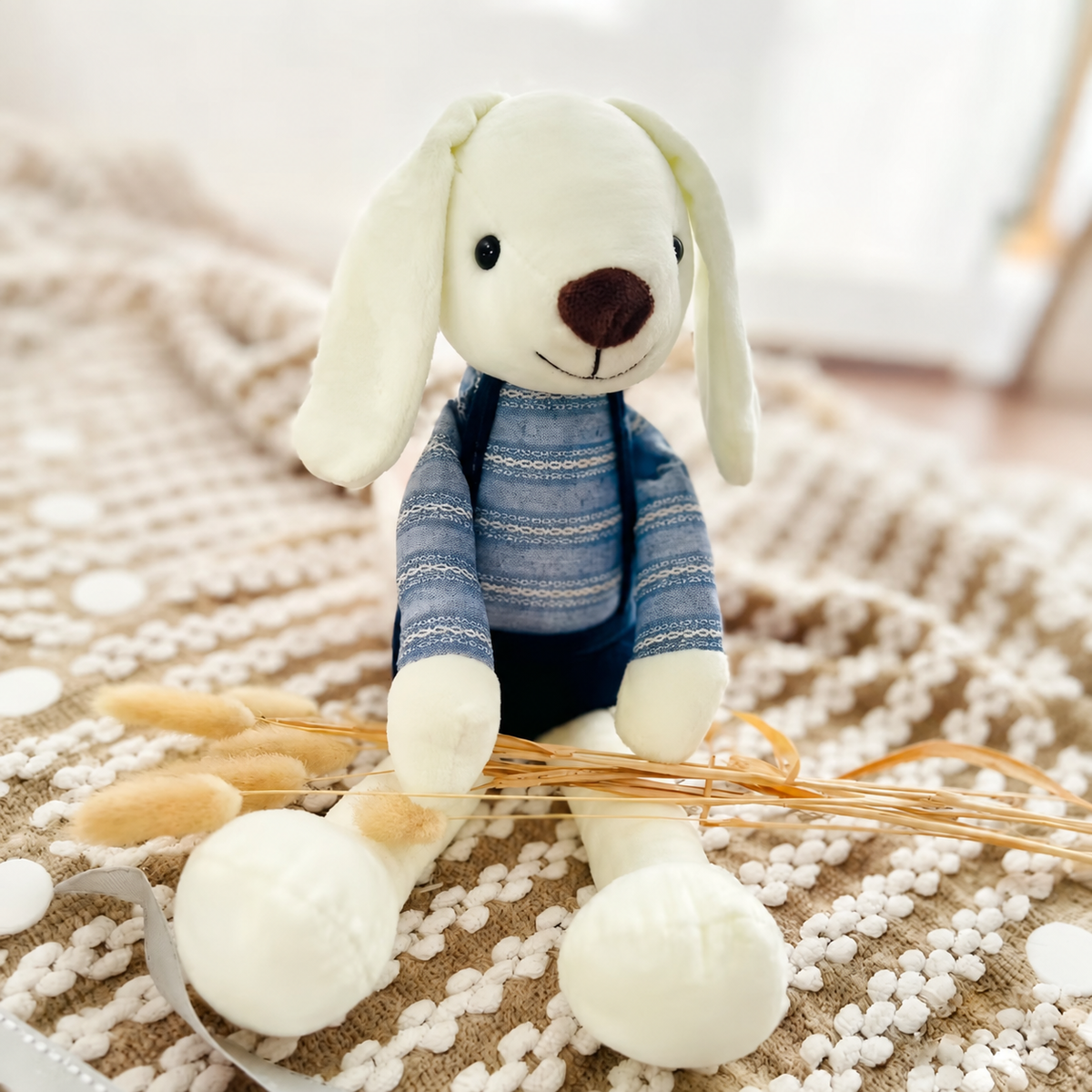 🐰 Personalized Handmade Bunny Plush with Custom Text – Soft Keepsake Gift for Baby & Newborn 🎁