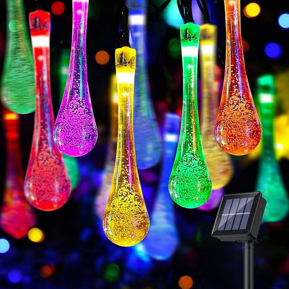 Solar Teardrop Bubble String Lights - 16.4 ft, 20 Multicolor Lights