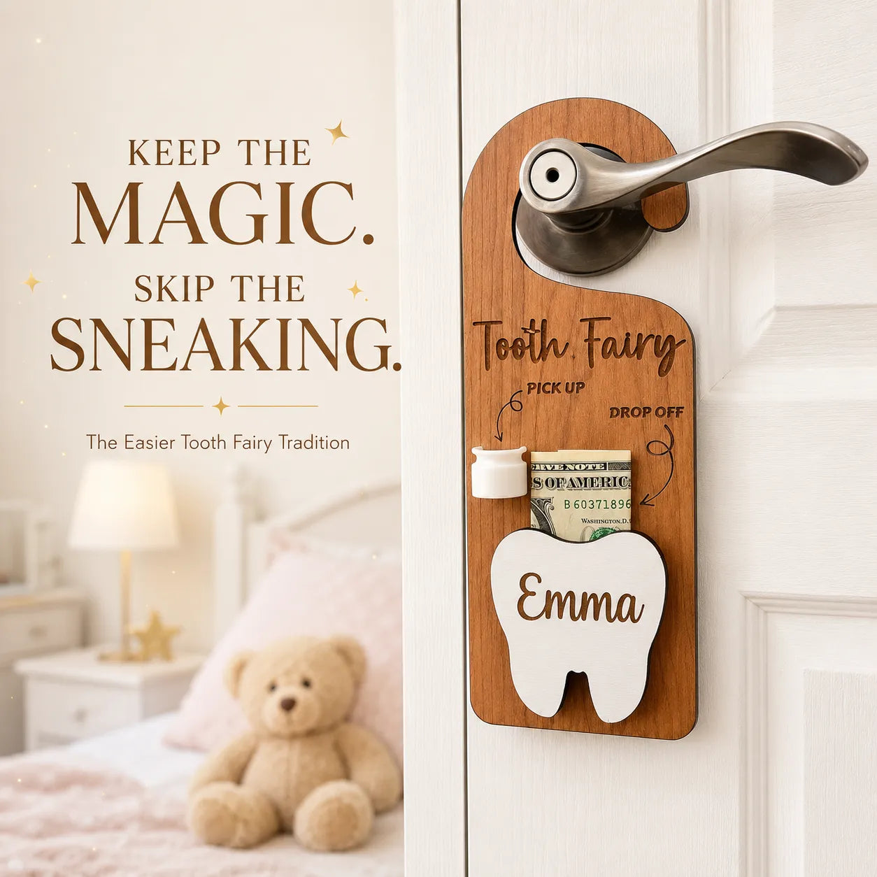 ✨Wooden Customized Tooth Fairy Door Hanger🦷