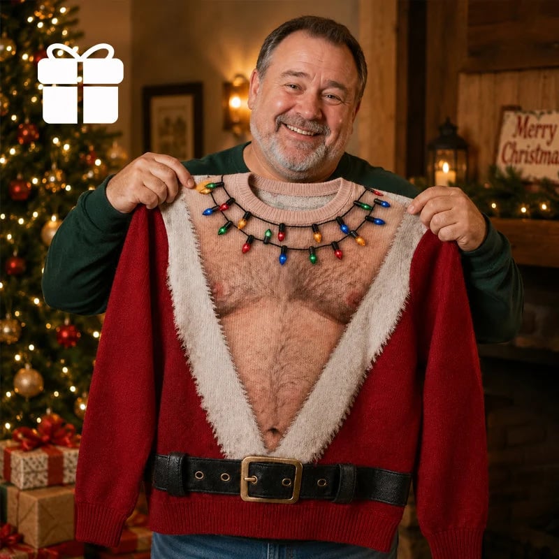 🎅😂 Funny Santa Christmas Long Sleeve Shirt – The Ultimate Holiday Party Conversation Starter 🎄