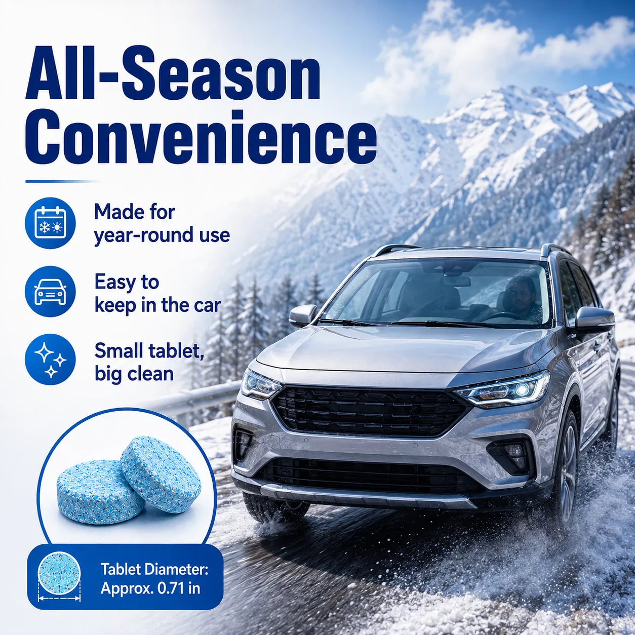 🚗💧 Windshield Washer Tablets — Drop, Dissolve & Drive Clear!