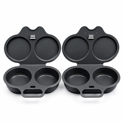 BPA-Free Microwave 2-Cup Egg Steamer Mold (Dark Gray) – Non-Stick Quick Prep Egg Cooker