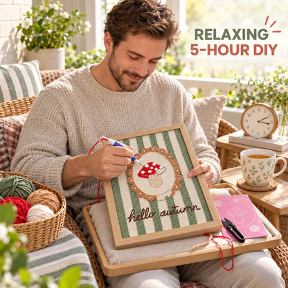 🔥Last Day 50% OFF - 🧵🍄Autumn Mushroom Punch Needle Kit