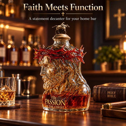 Sculpted Passion of the Christ Decanter | Premium Collectible Glass Bottle🎁