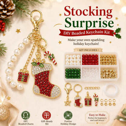 🎄✨ Holiday Bead-It-Yourself Charm Kit – Festive Keychains & Bag Accessories
