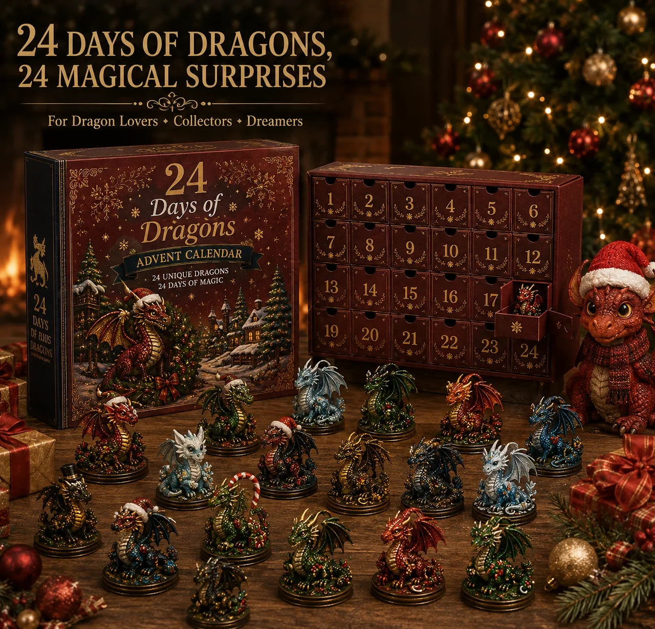 24 Days of Dragons Advent Calendar with dragon collection