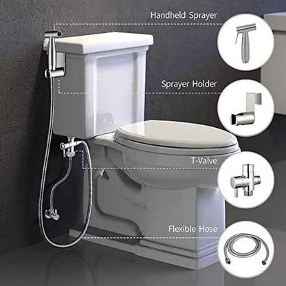 🚿💦 Adjustable Stainless Steel Handheld Sprayer – 3 Spray Modes for Hygiene & Easy Cleaning