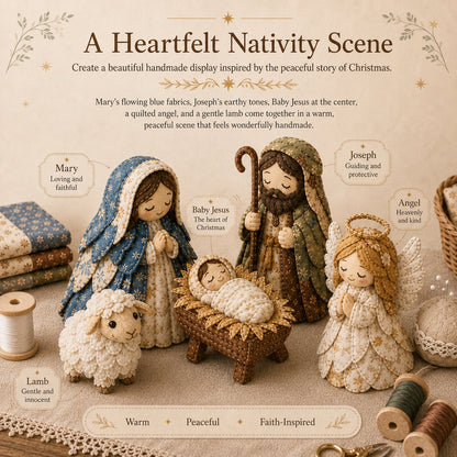 DIY Patchwork Nativity Scene Sewing Kit (Beginner-Friendly)