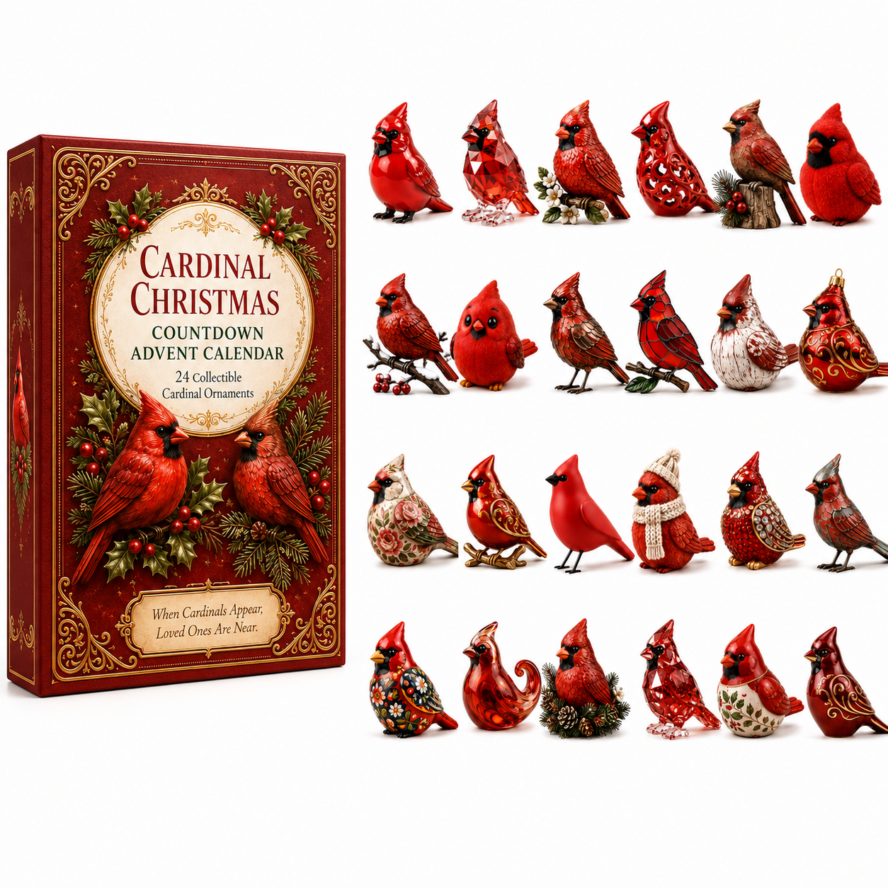 Last 50 pcs⏰ High-quality  model✨Cardinal Christmas 24-Day Countdown Calendar – Limited Anniversary Edition