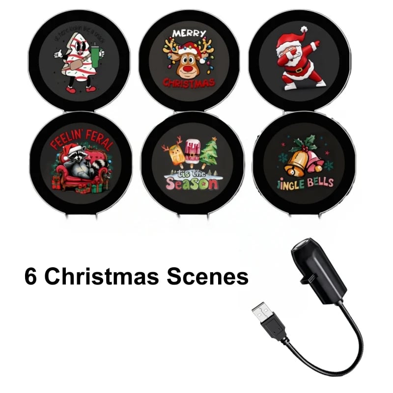 🔥Last Day 60% OFF 🐙 Plug-&-Play HD Christmas Projector – 6 or 10 Festive Scenes