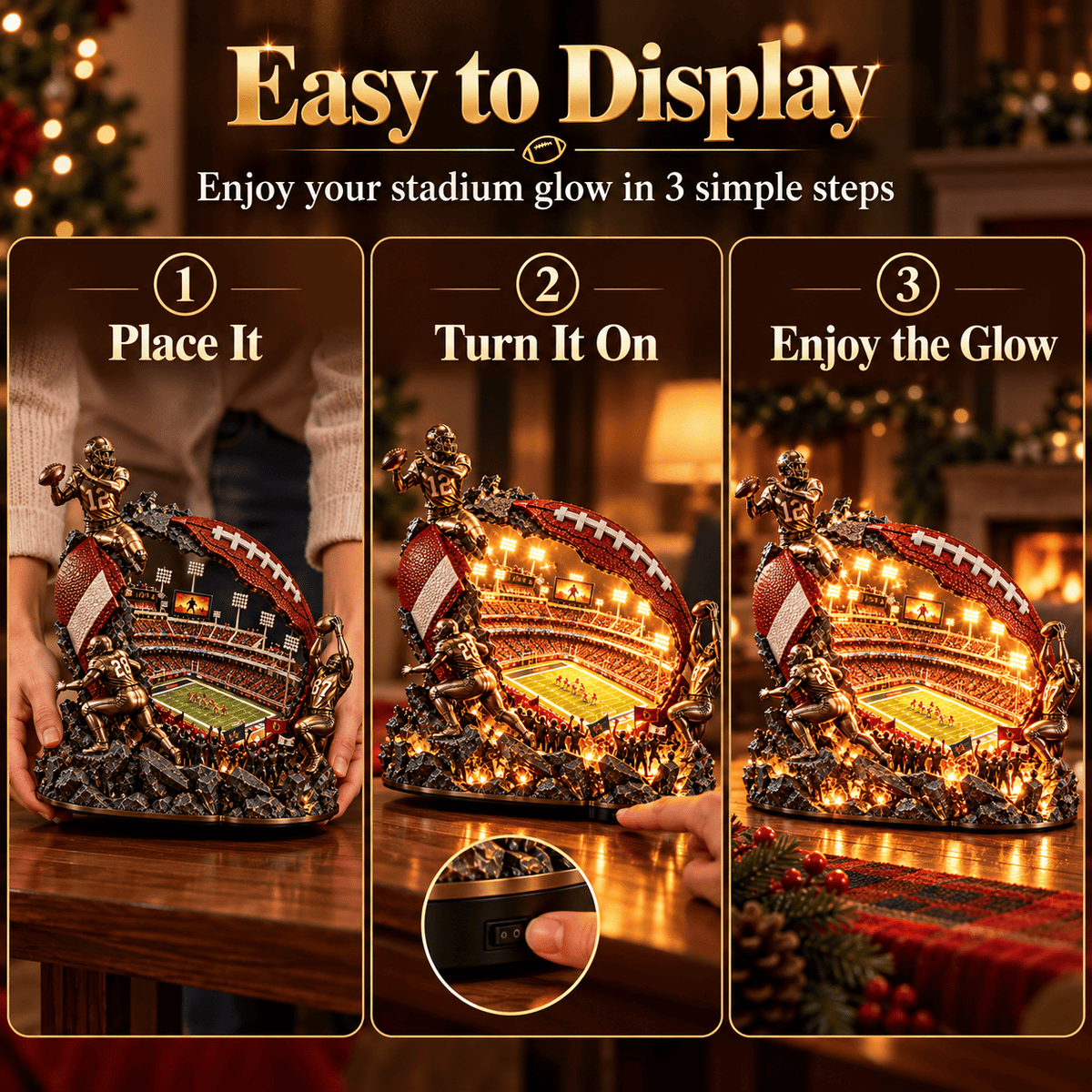 🏈 A Stadium Inside a Football™ – Lighted Game Day Collectible 🏟️