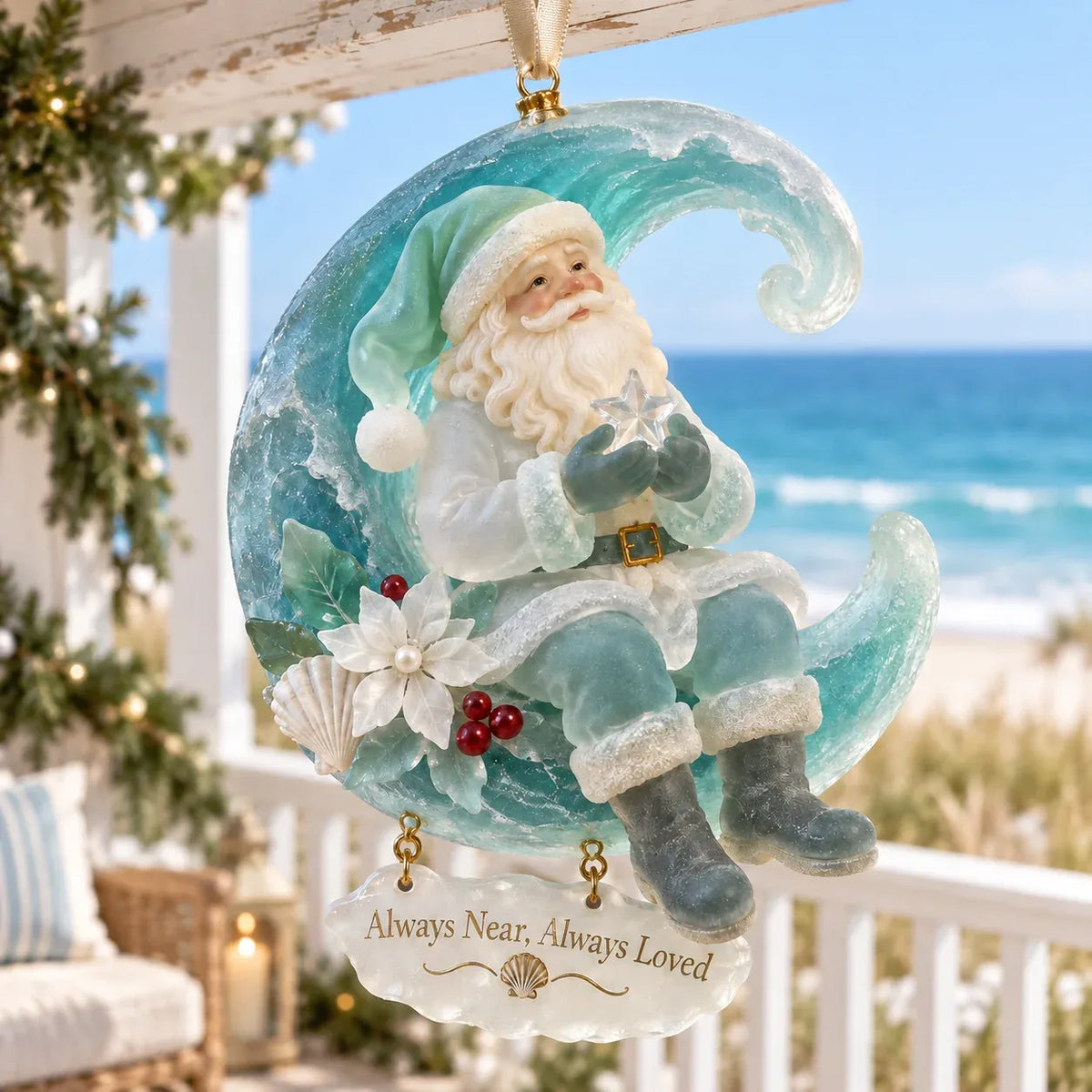 🎄Coastal Santa Christmas Ornament