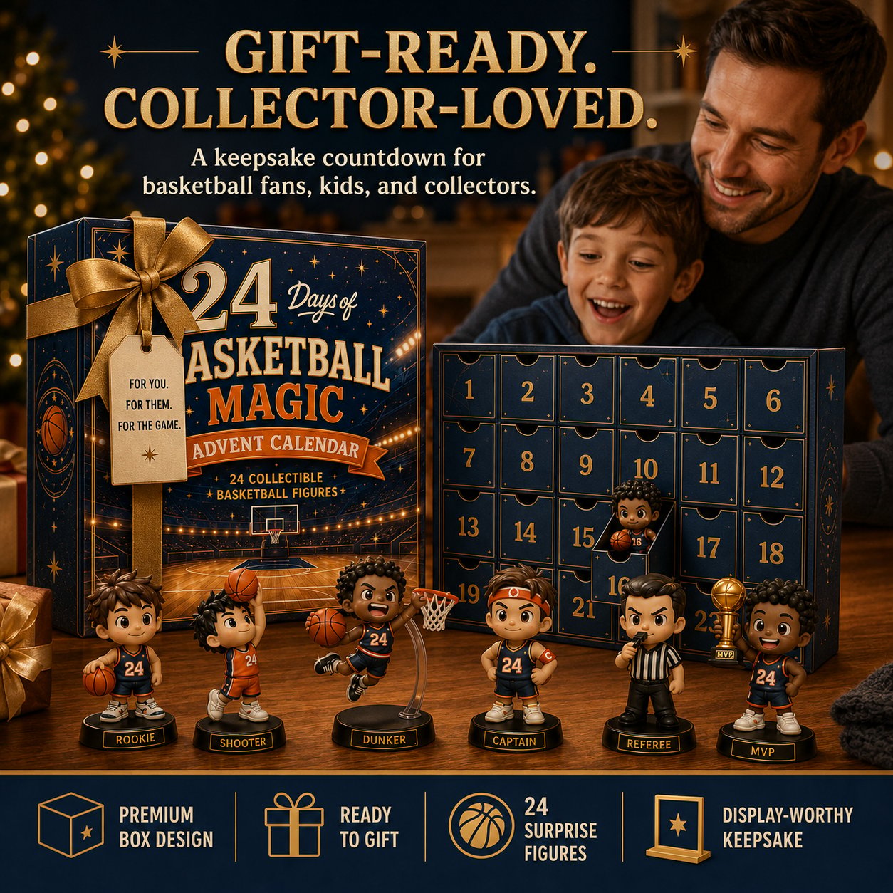 🏀24 Days of Basketball Magic Advent Calendar | 24 Collectible Basketball Figures 🎁