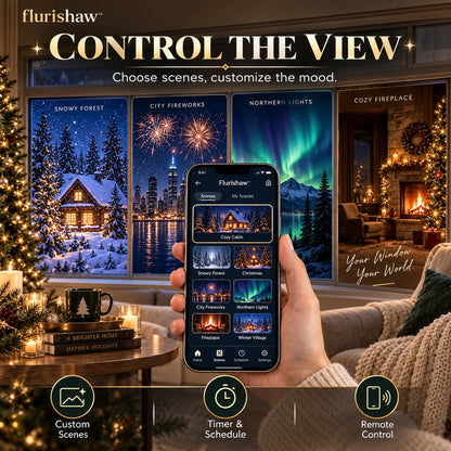 Magic Window Film | App‑Controllable 4K Christmas Holiday Window Decor Film